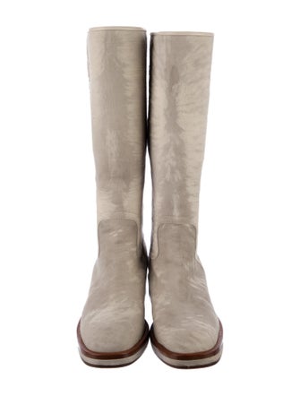 Chanel Interlocking CC Logo Ponyhair Riding Boots
