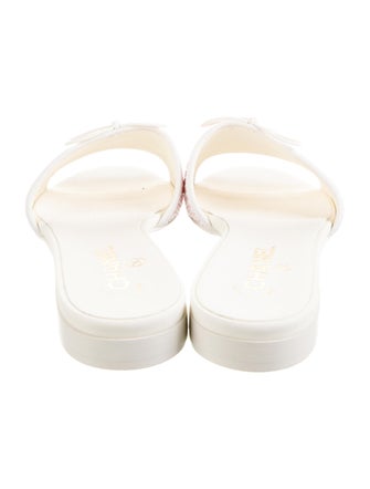 Chanel Interlocking CC Logo Bow Accents Slides
