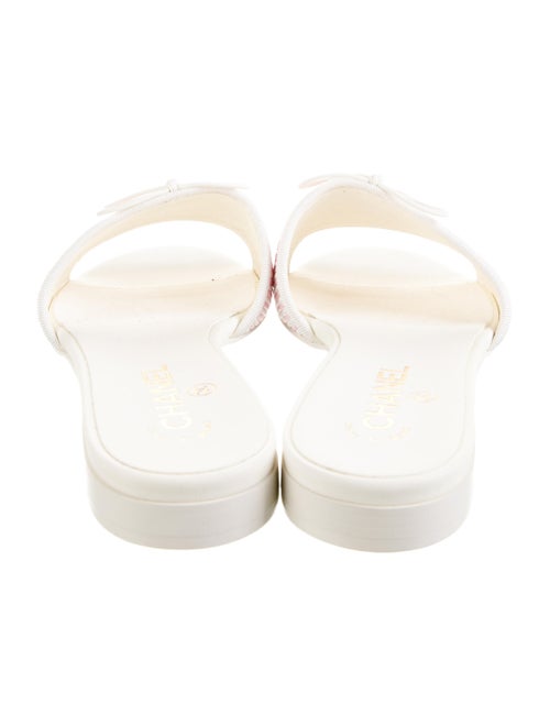 Chanel Interlocking CC Logo Bow Accents Slides