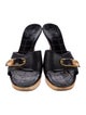 Chanel Interlocking CC Logo Leather Slides