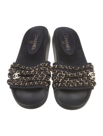 Chanel Interlocking CC Logo Canvas Slides