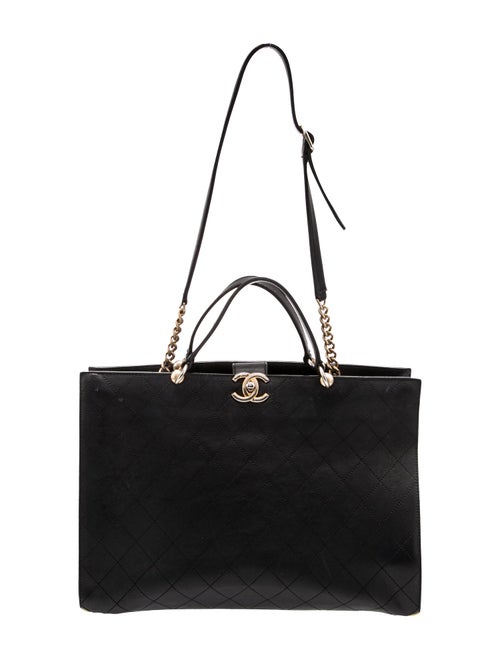 Chanel Quilted Shopping Tote