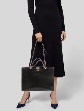 Chanel Quilted Shopping Tote