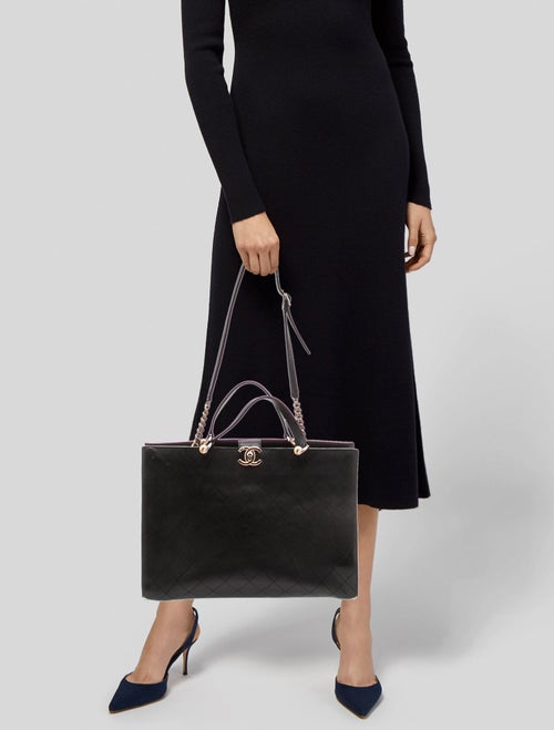 Chanel Quilted Shopping Tote