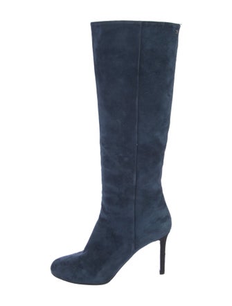 Chanel Interlocking CC Logo Suede Boots