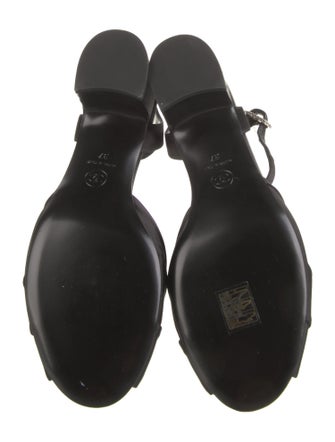 Chanel Interlocking CC Logo Satin Sandals