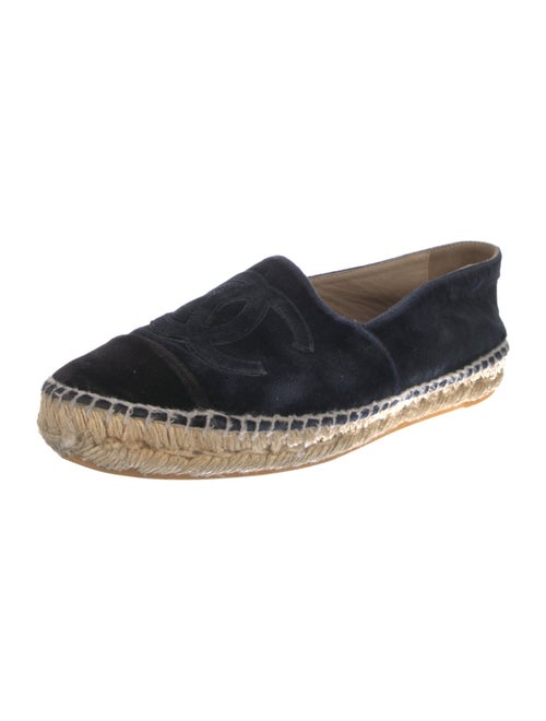 Chanel Interlocking CC Logo Velvet Espadrilles