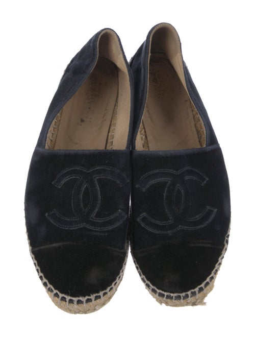 Chanel Interlocking CC Logo Velvet Espadrilles