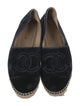 Chanel Interlocking CC Logo Velvet Espadrilles