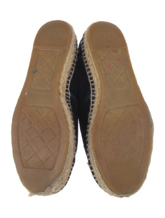 Chanel Interlocking CC Logo Velvet Espadrilles