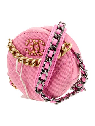 Chanel Denim 19 Round Clutch w/ Chain