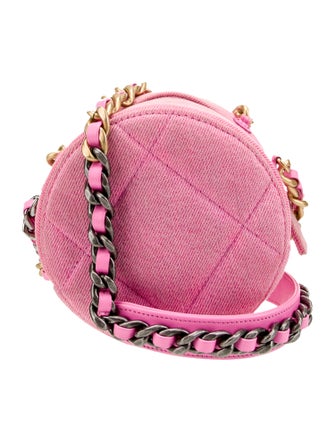 Chanel Denim 19 Round Clutch w/ Chain