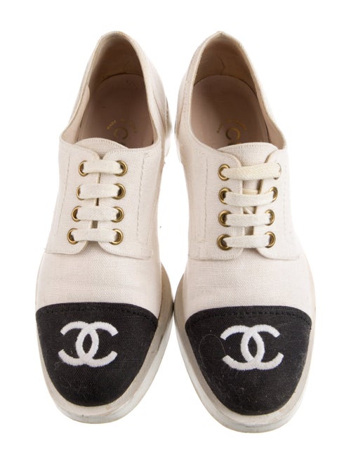 Chanel Interlocking CC Logo Canvas Loafers