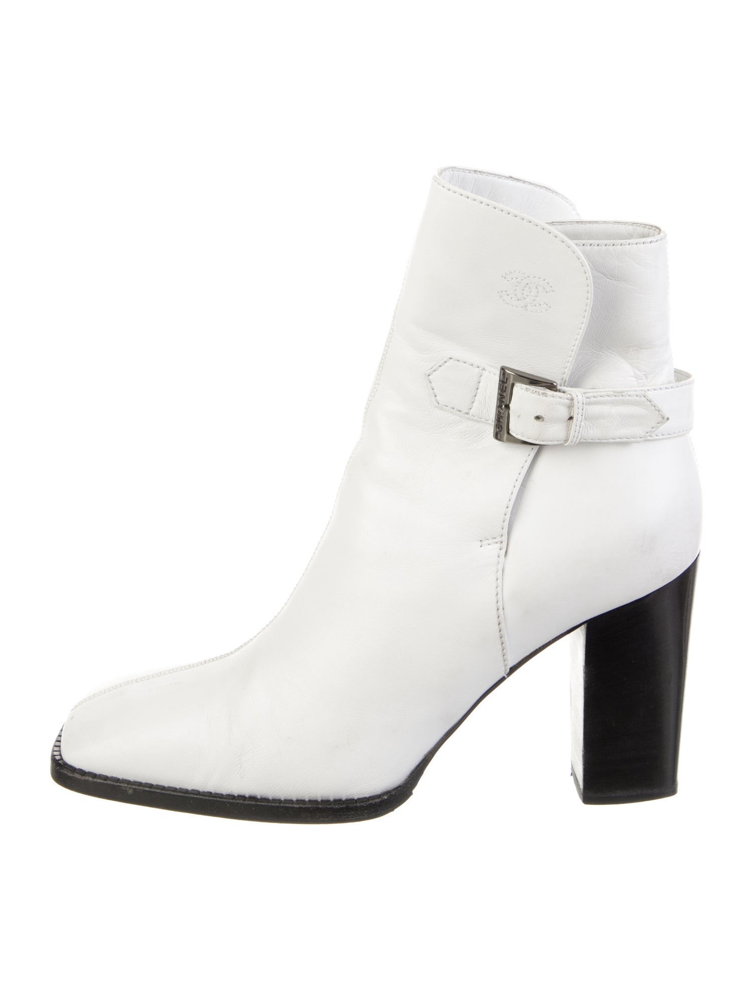 Chanel Interlocking CC Logo Leather Boots