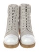 Chanel Interlocking CC Logo Suede Combat Boots