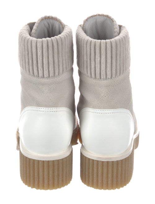 Chanel Interlocking CC Logo Suede Combat Boots