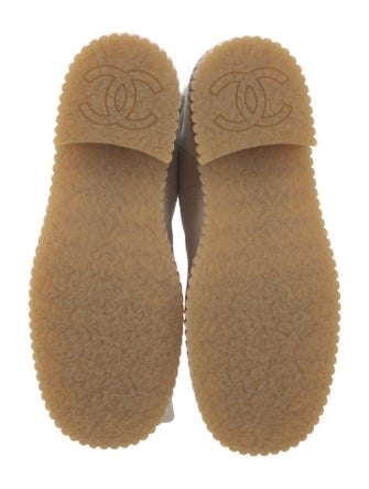 Chanel Interlocking CC Logo Suede Combat Boots