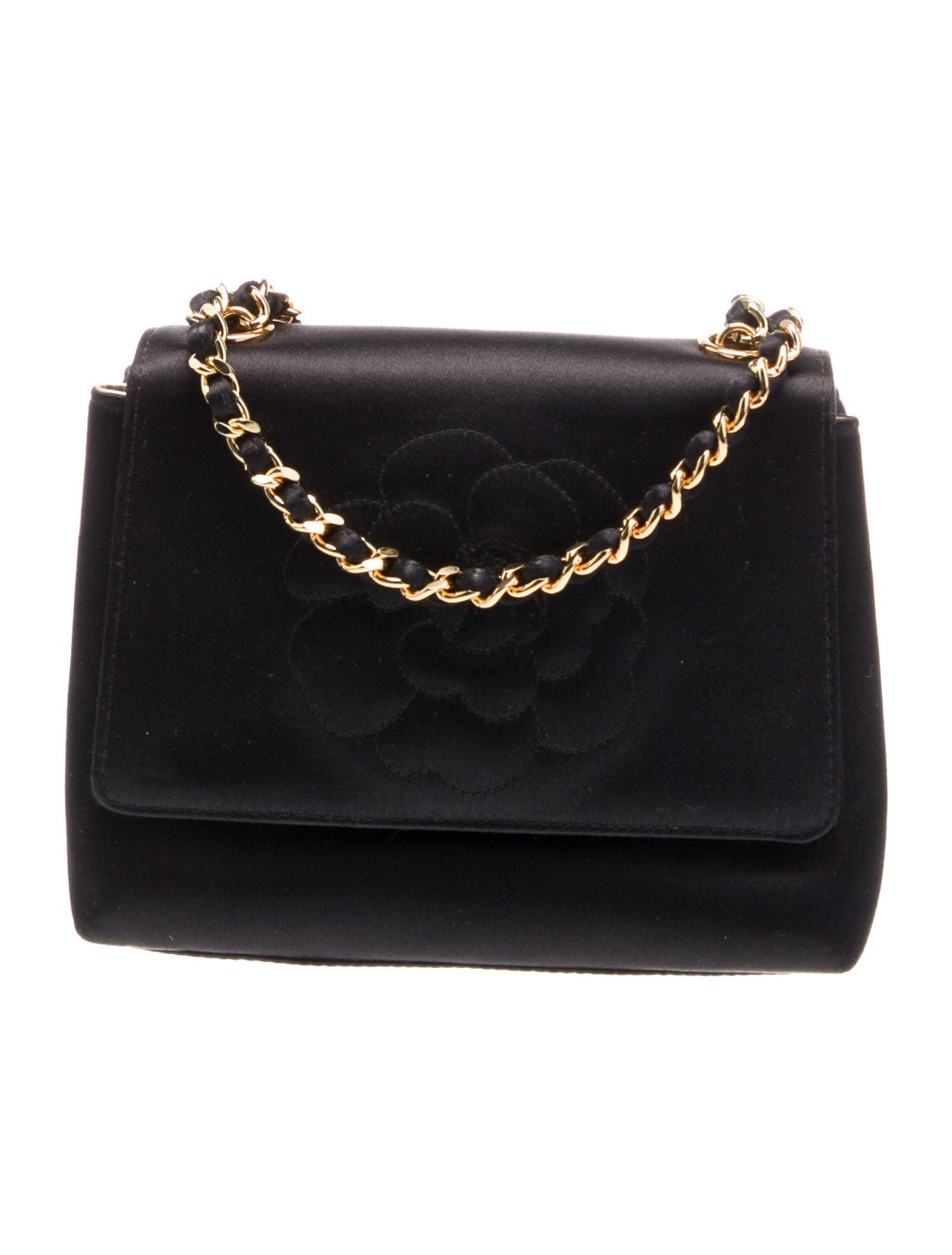 Chanel Mini Satin Camellia Flap Bag