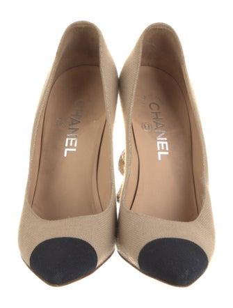Chanel Interlocking CC Logo Canvas Pumps