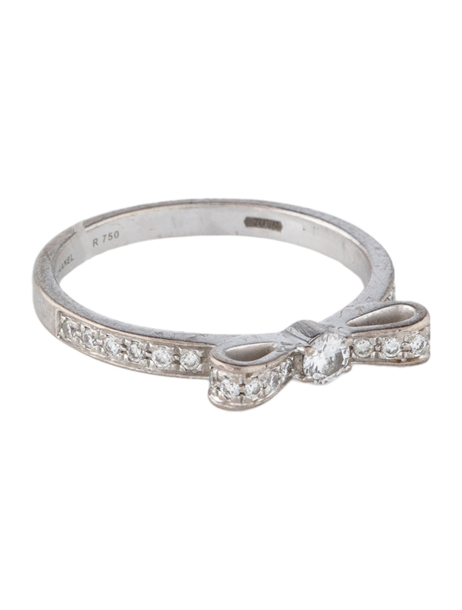 Chanel 18K Diamond Ruban Bow Ring