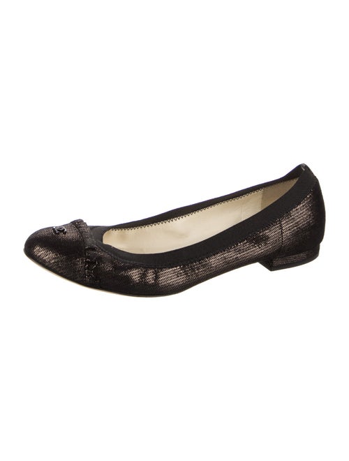 Chanel Interlocking CC Logo Suede Ballet Flats