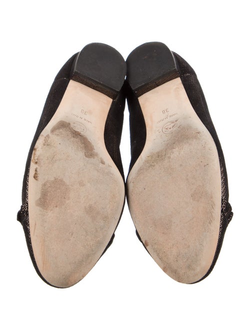 Chanel Interlocking CC Logo Suede Ballet Flats