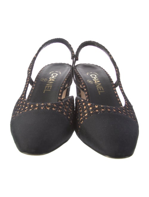 Chanel Tweed Pattern Tweed Slingback Pumps