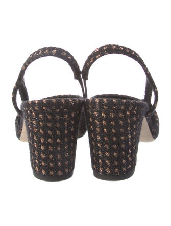 Chanel Tweed Pattern Tweed Slingback Pumps