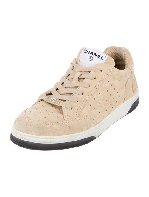 Chanel Interlocking CC Logo Suede Sneakers