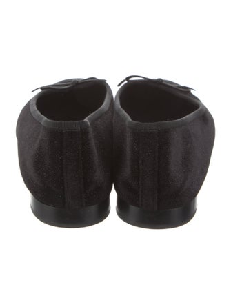 Chanel Interlocking CC Logo Velvet Ballet Flats
