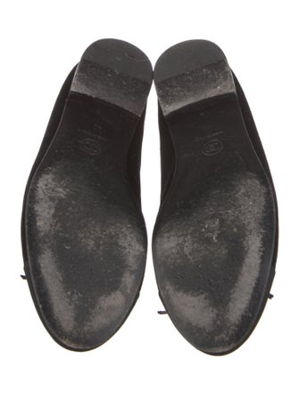 Chanel Interlocking CC Logo Velvet Ballet Flats