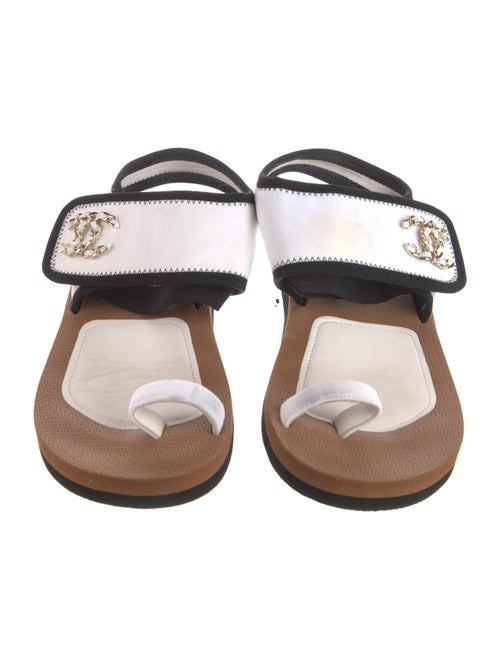 Chanel Interlocking CC Logo Nylon Slides