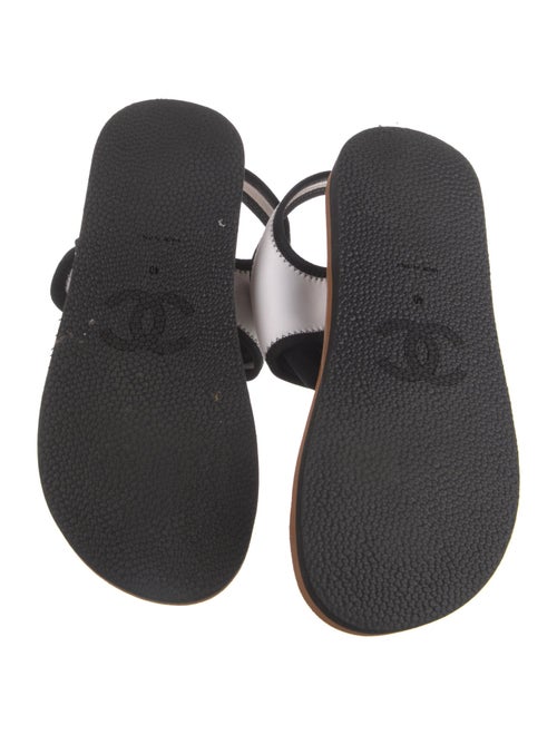 Chanel Interlocking CC Logo Nylon Slides