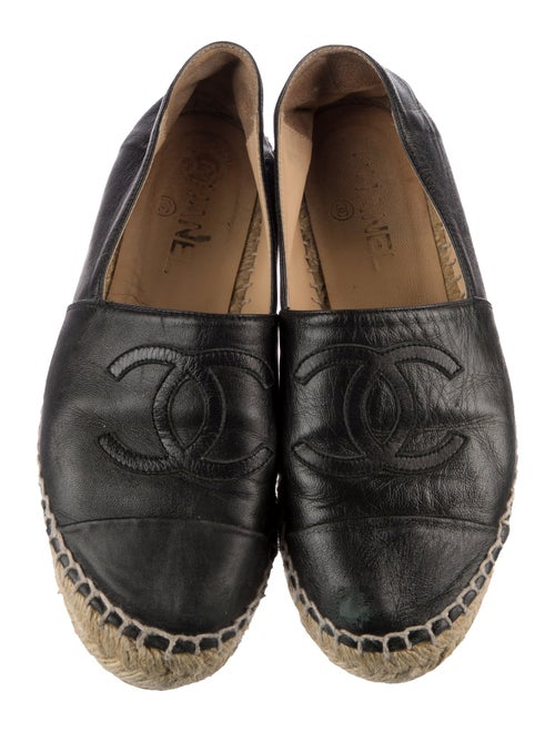 Chanel Interlocking CC Logo Lambskin Espadrilles