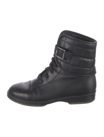 Chanel 2000 Interlocking CC Logo Combat Boots