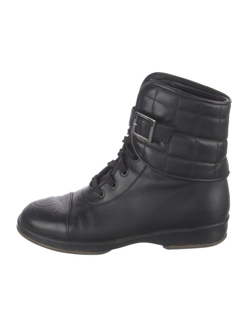 Chanel 2000 Interlocking CC Logo Combat Boots