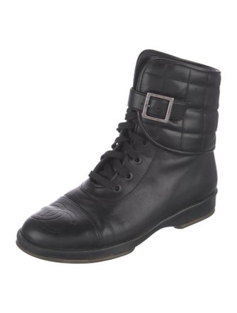 Chanel 2000 Interlocking CC Logo Combat Boots