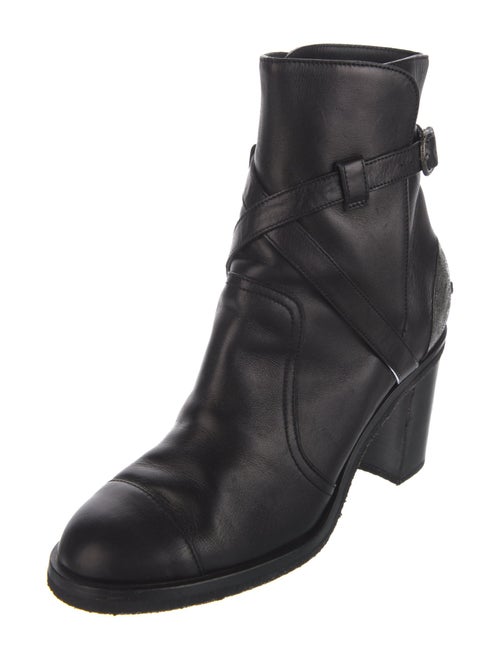 Chanel Interlocking CC Logo Lambskin Moto Boots