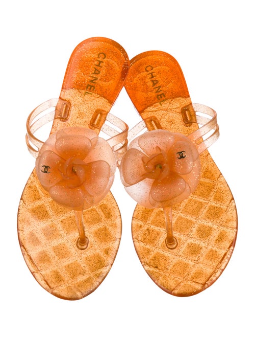 Chanel Interlocking CC Logo Rubber Slides