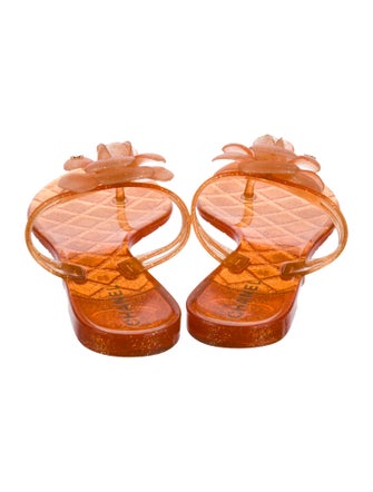 Chanel Interlocking CC Logo Rubber Slides