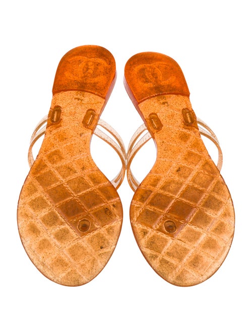 Chanel Interlocking CC Logo Rubber Slides