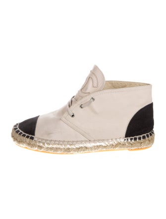 Chanel Interlocking CC Logo Lambskin Espadrilles