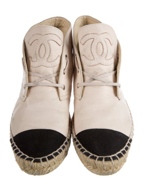 Chanel Interlocking CC Logo Lambskin Espadrilles