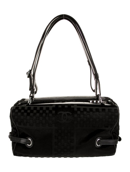 Chanel Velvet Checkered Shoulder Bag
