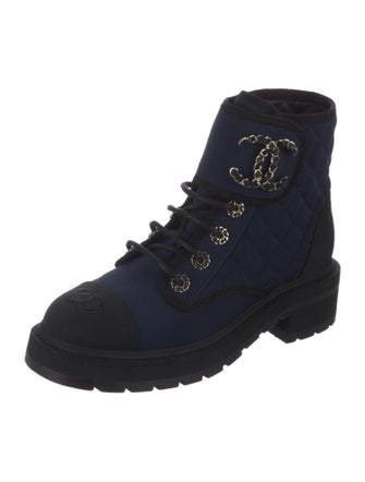 Chanel 2022 Interlocking CC Logo Combat Boots