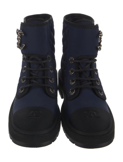 Chanel 2022 Interlocking CC Logo Combat Boots
