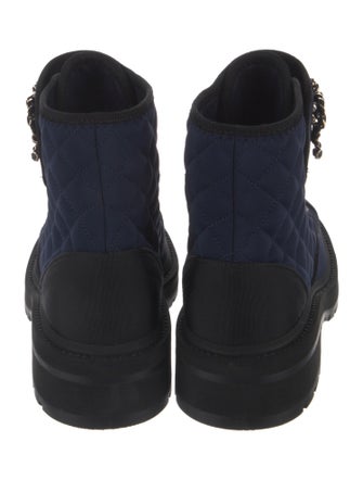 Chanel 2022 Interlocking CC Logo Combat Boots