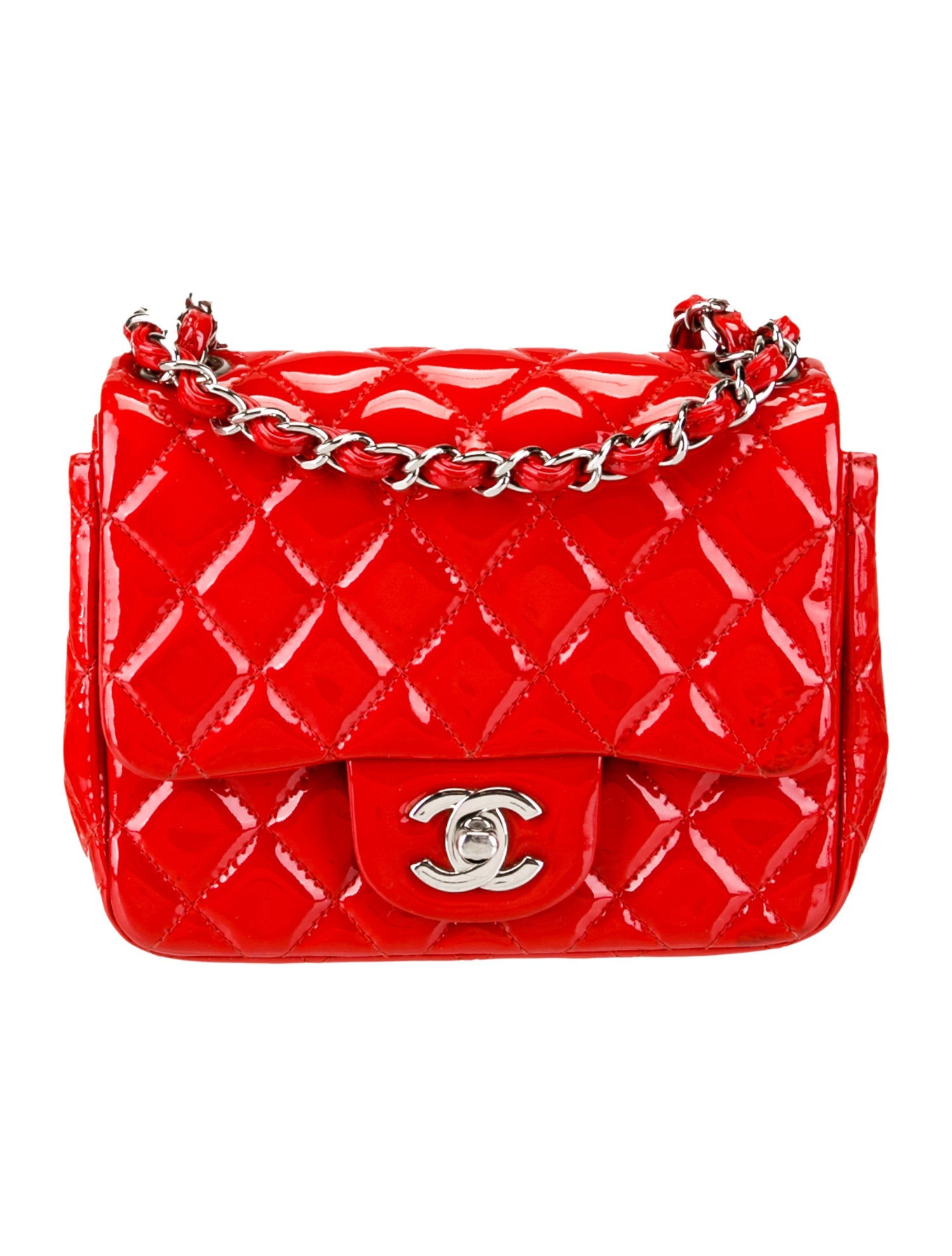 Chanel Classic Patent Mini Square Flap Bag