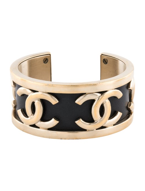 Chanel Leather CC Cuff Bracelet