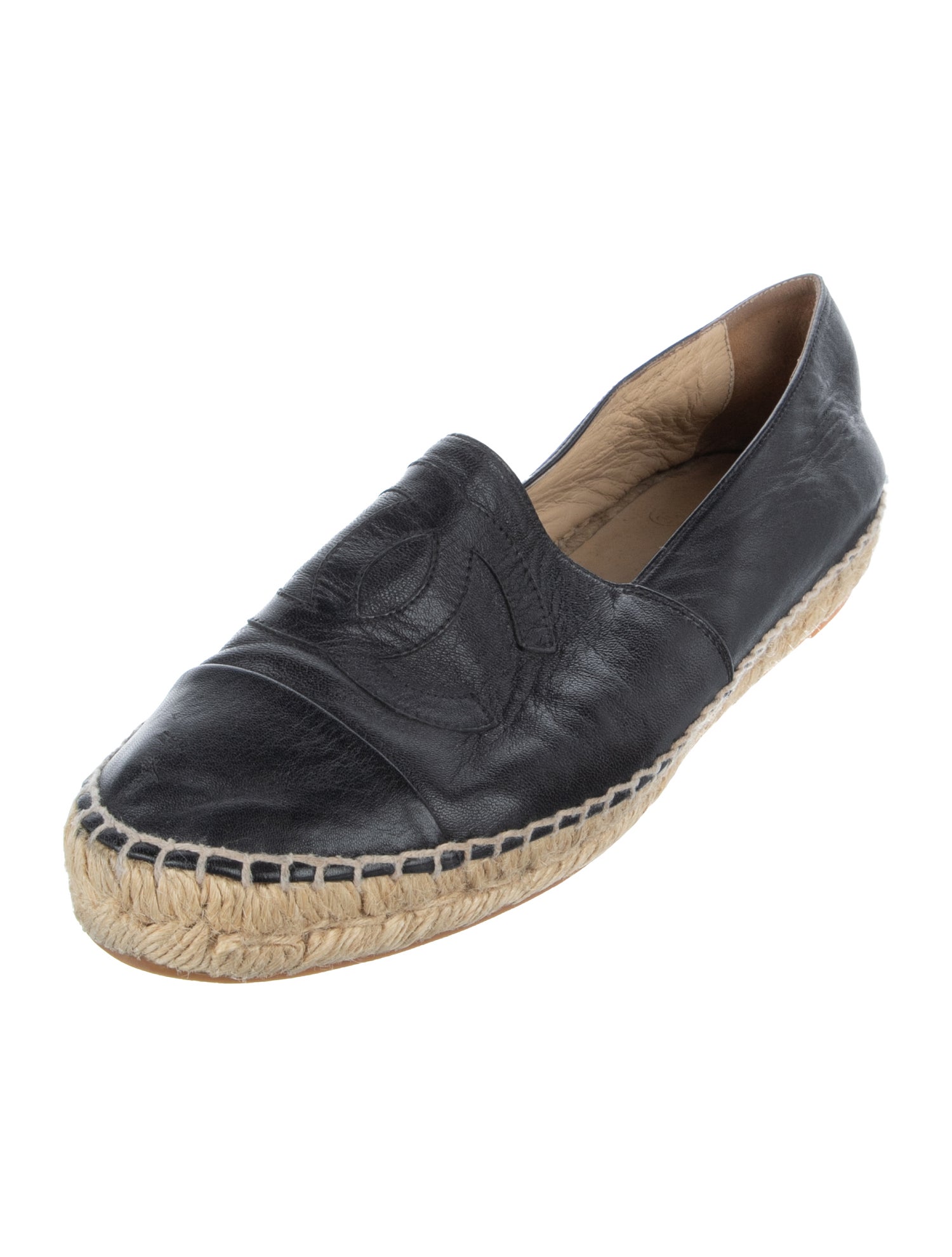 Chanel Interlocking CC Logo Lambskin Espadrilles